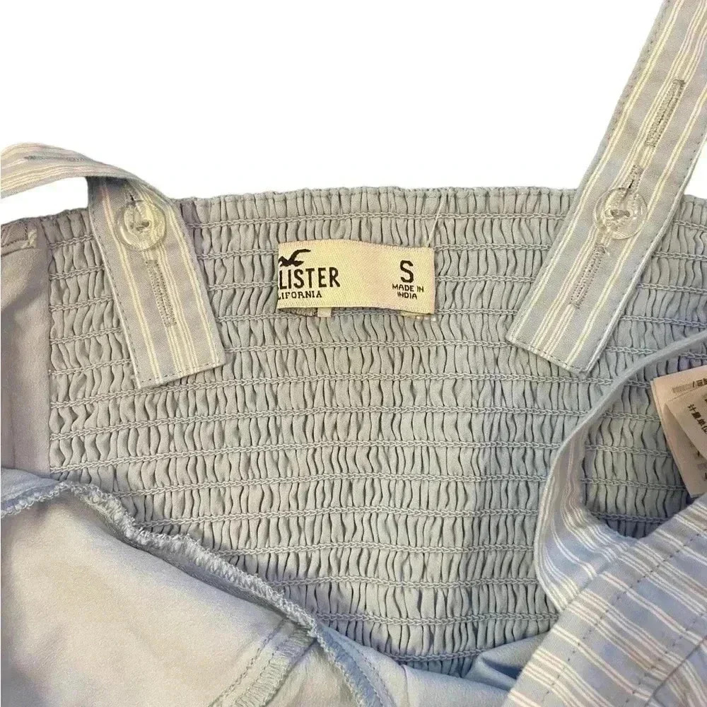 Hollister Striped Crop Top Stretch White/Blue‎ Straps Bustier Corset Size Small - Picture 5 of 5